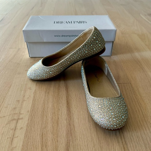 Dream Pairs Girls Glitter Slip On Ballerina Flats, Size 13 - Picture 7 of 16